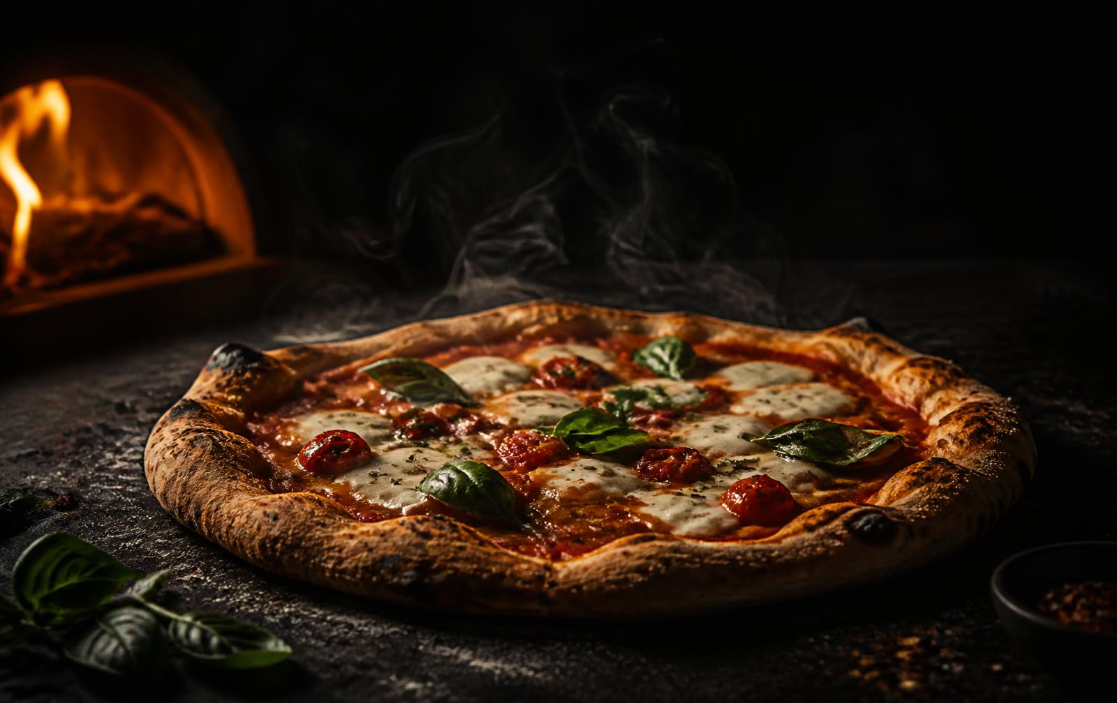 Nybakad pizza från stenugnen på Hässleholm Pizzeria